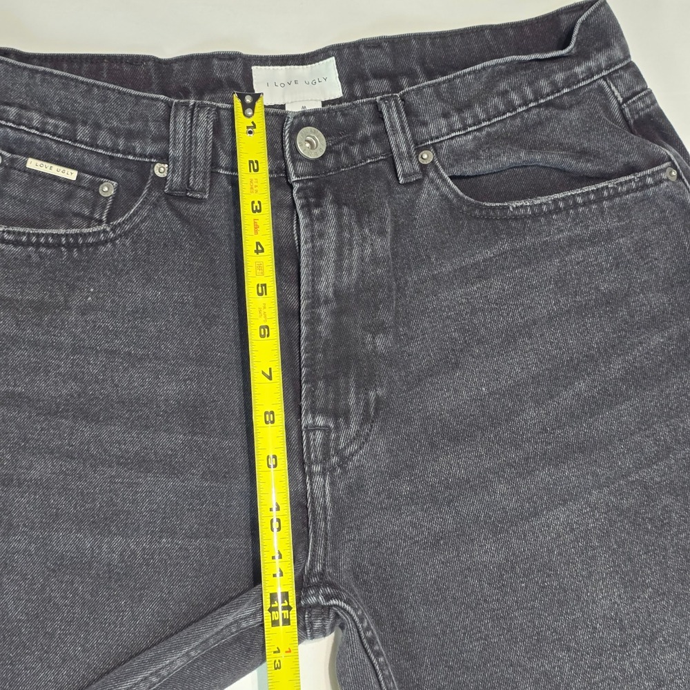 I Love Ugly Mens Faded Black Denim Jeans Straight Leg Size M 32x26 - Picture 9 of 16